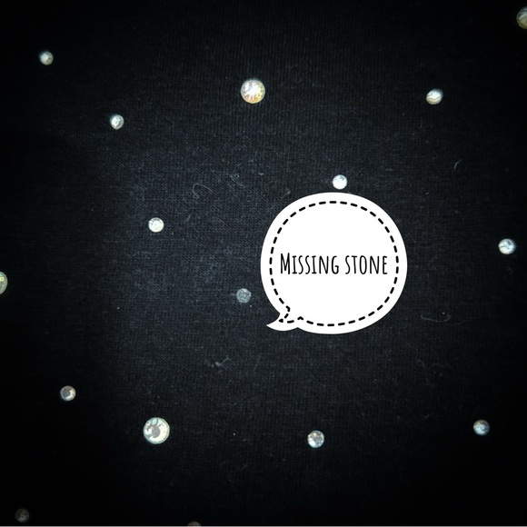 Wild Fable Black Boxy Cropped Embellished Crystal Front Top, Size Medium - Picture 7 of 9